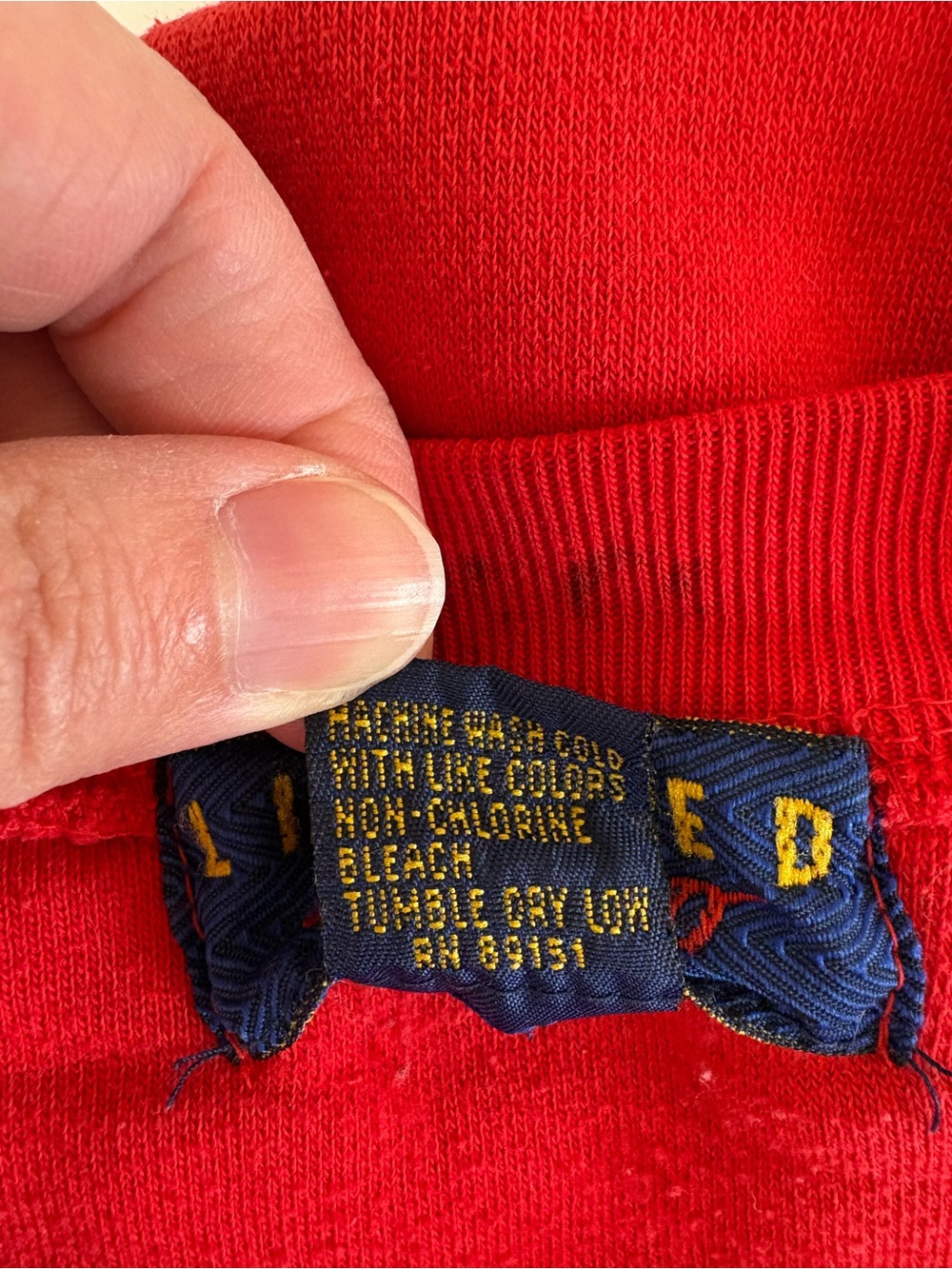 Vintage Limited Too Red Colorblock Crewneck Sweatshirt Gently Distressed 80s 90s - Picture 6 of 10